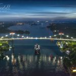 Ship Passes Thousand Islands Bridge At Night
