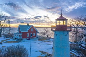 Wintertime Sunset At Crossover Island Lighthouse