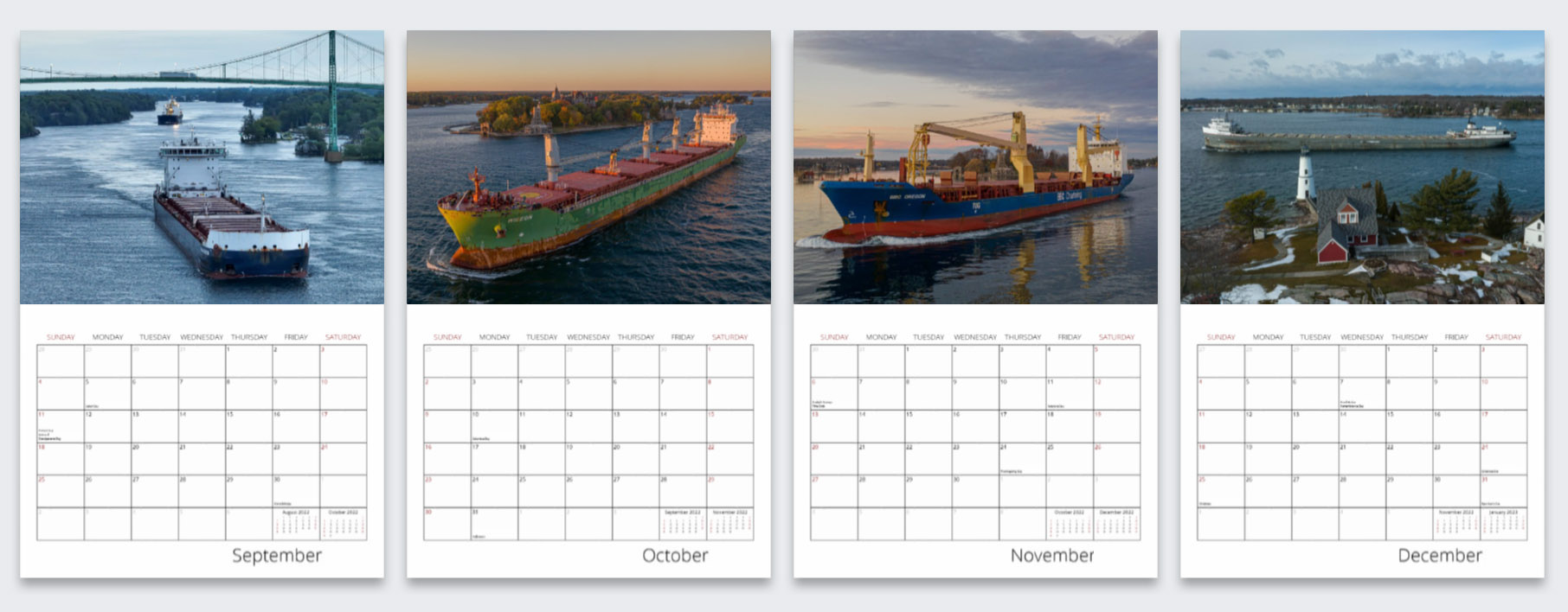 2024 Calendar Ships Of The Seaway Johnny Truesdell 1000 Islands   Preview 3 