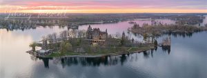Boldt Castle Fiery Sunset Panorama